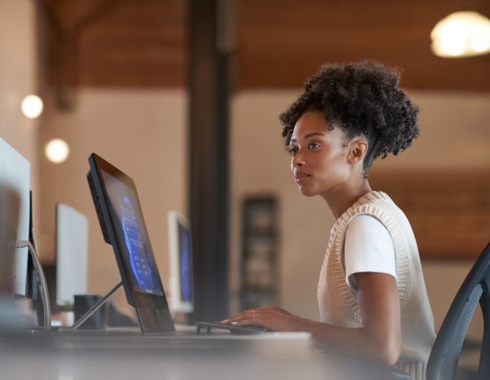 a person sitting at a desk