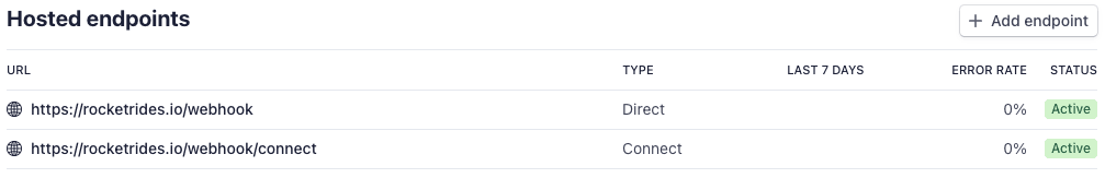 Webhook settings in the Stripe Dashboard