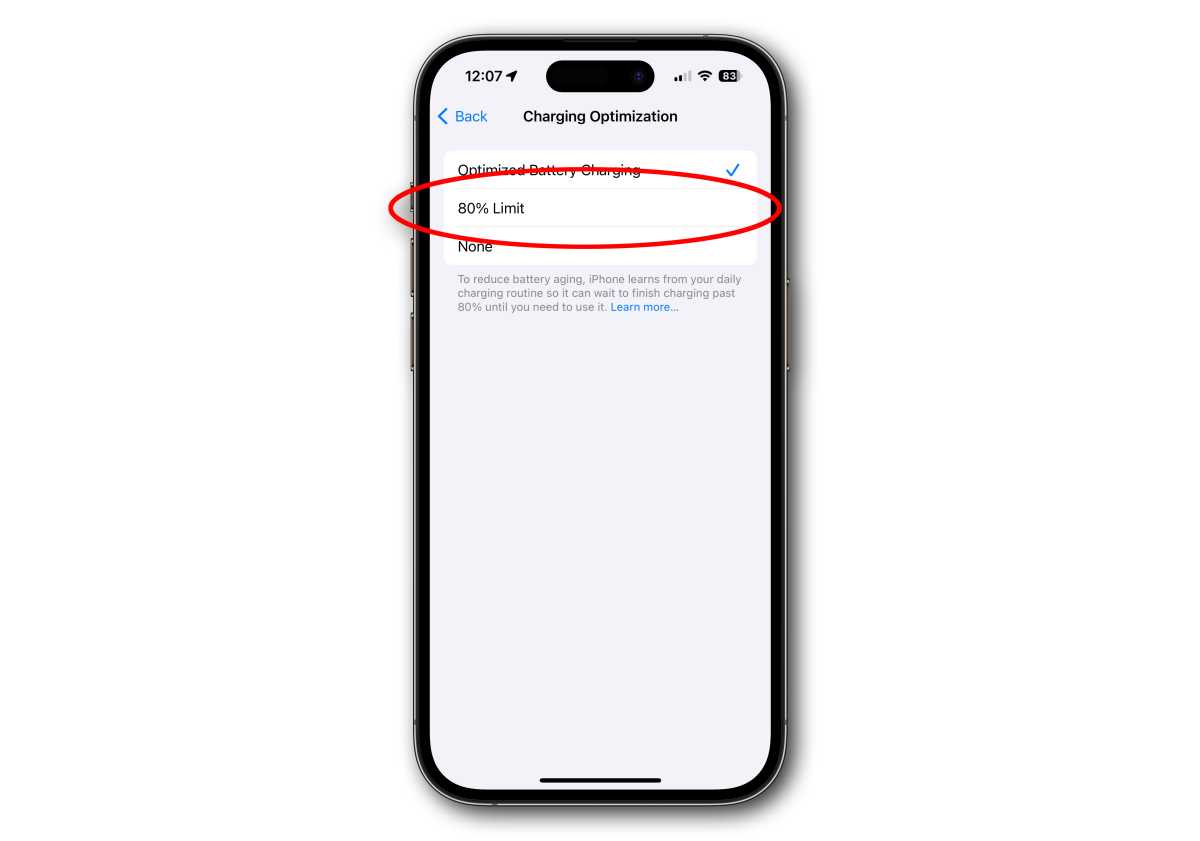 iPhone 15 80 percent limit