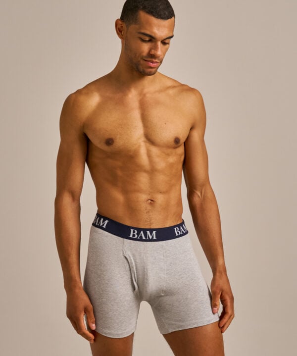 Bam1022 Regular Fitted Air Boxers Light Grey Bamboo Clothing 1