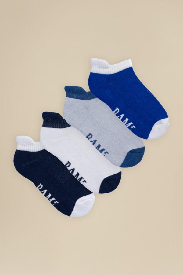 Bam706 Trainer Socks 4 Pack Blues Bamboo Clothing 1