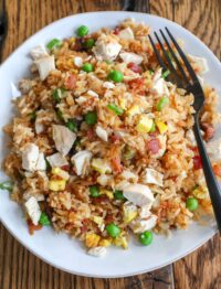 Bacon Fried Rice with Chicken and Egg is practically perfect is every way.