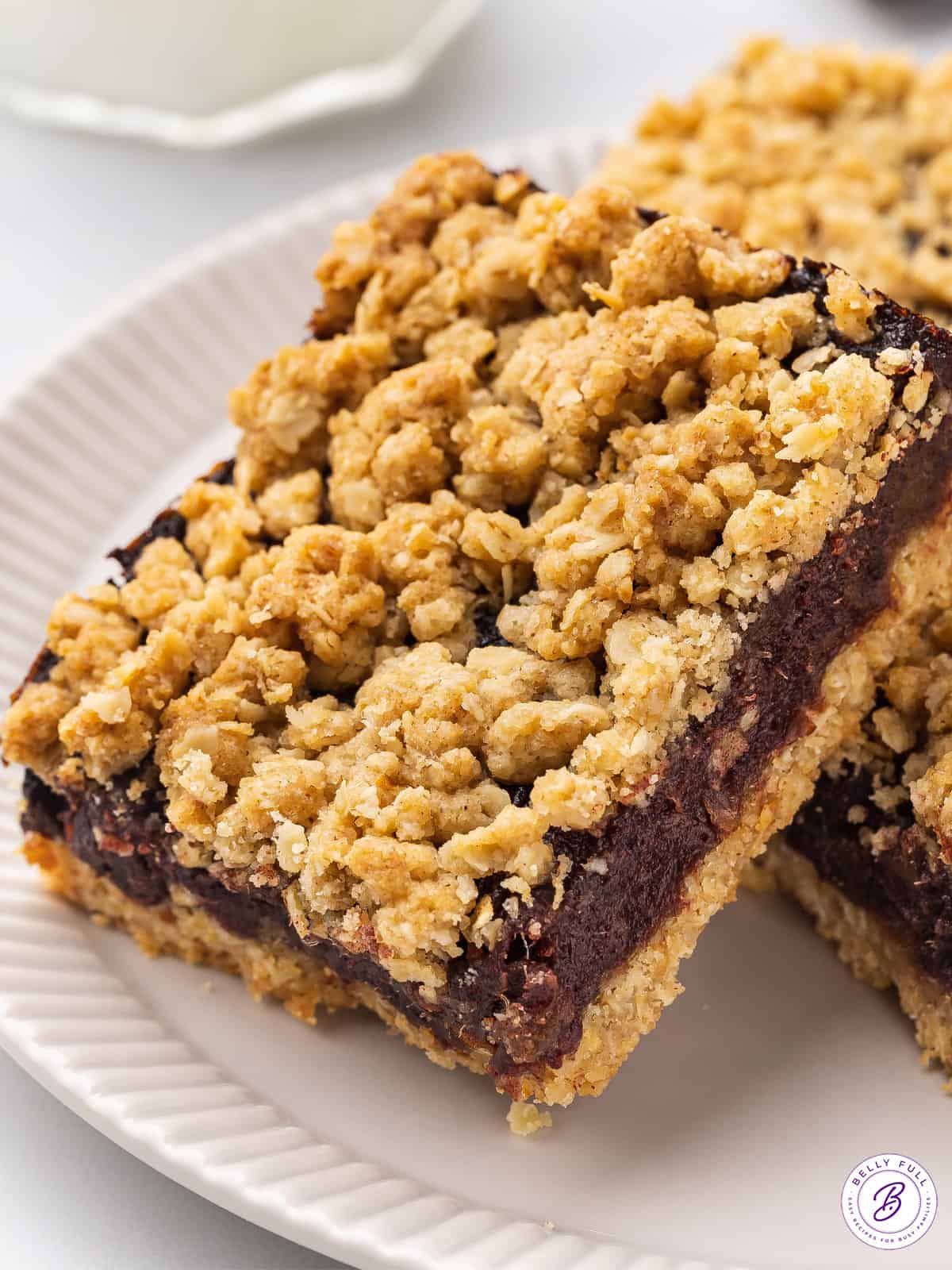 Two date bars on a plate