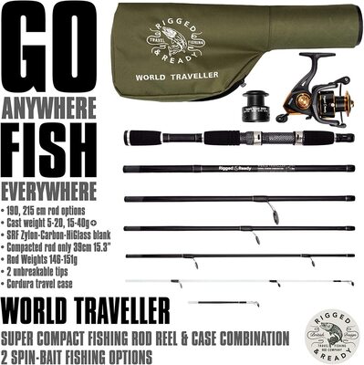 Rigged & Ready World Traveller Fishing Rod, Reel and Case