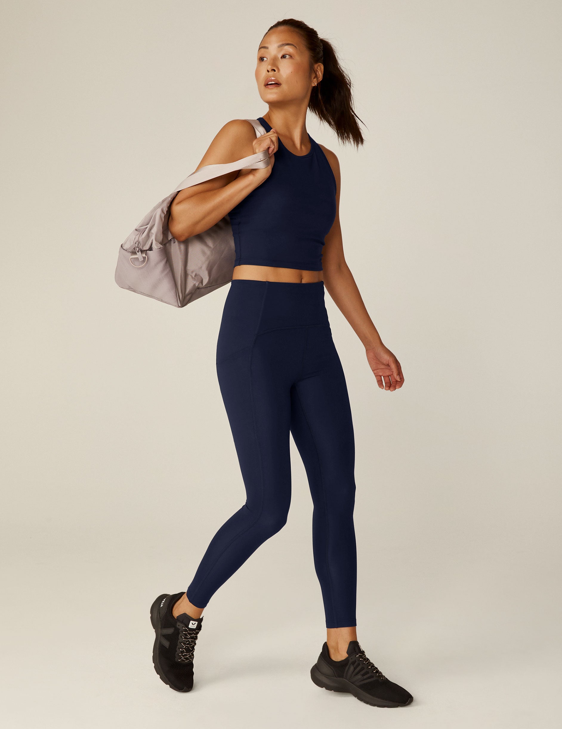 blue pocket midi legging