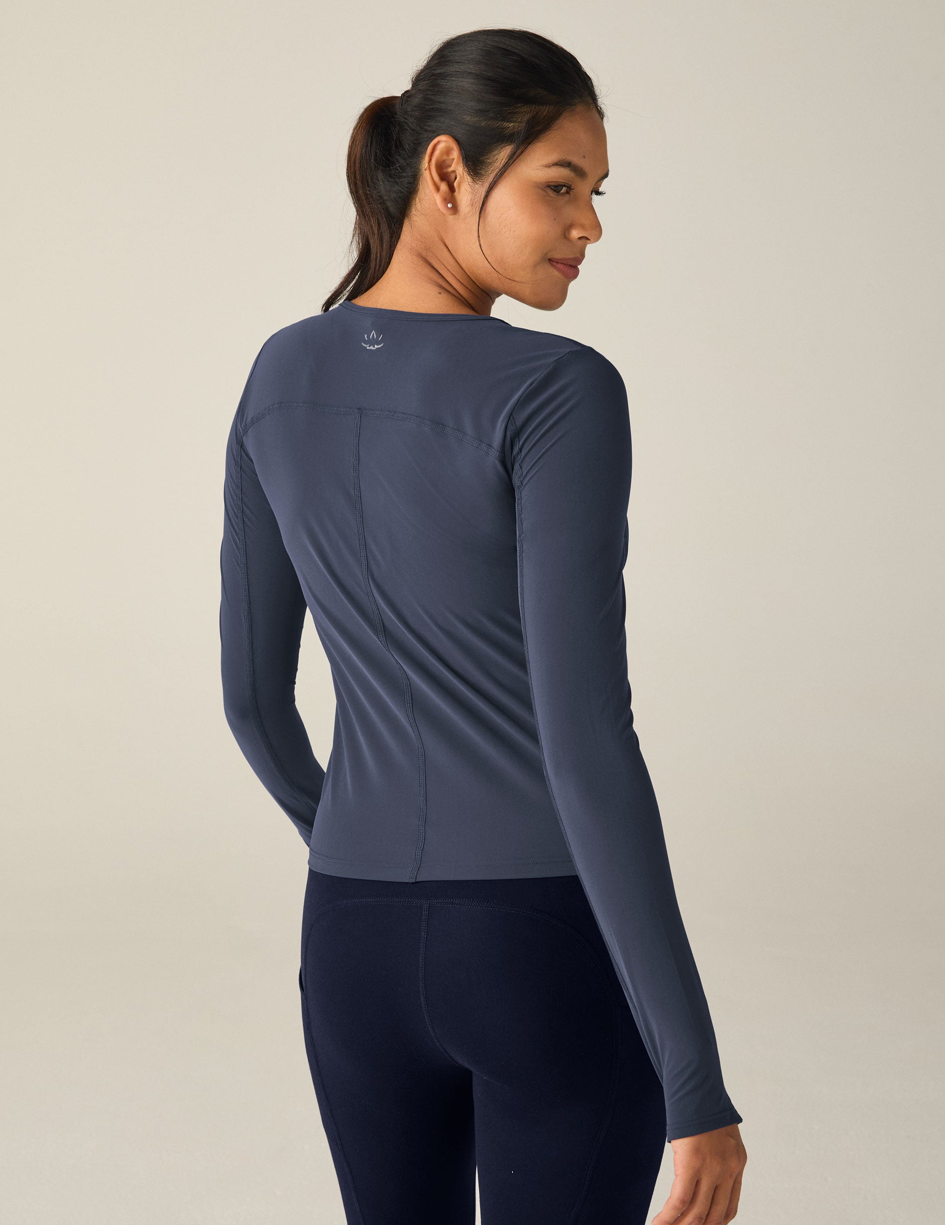 blue long sleeve top