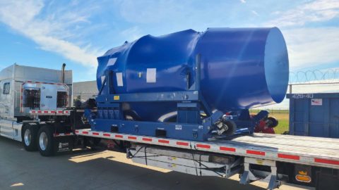 aircraft engine on a truck