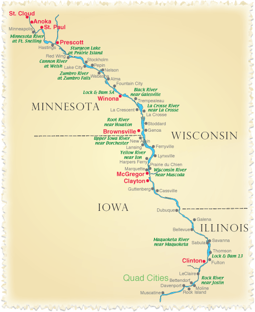 Water levels for the Upper Mississippi