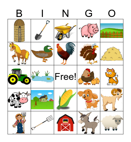 Farm Bingo Printable - Printable Blank World