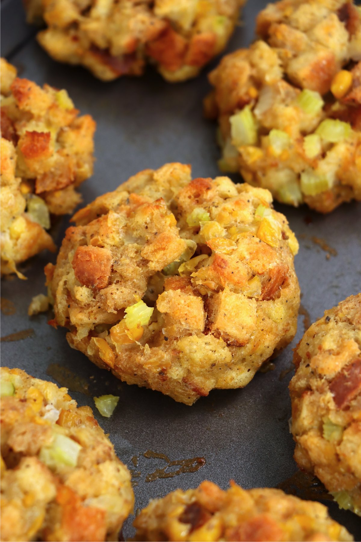 Cooked Thanksgiving stuffing ball