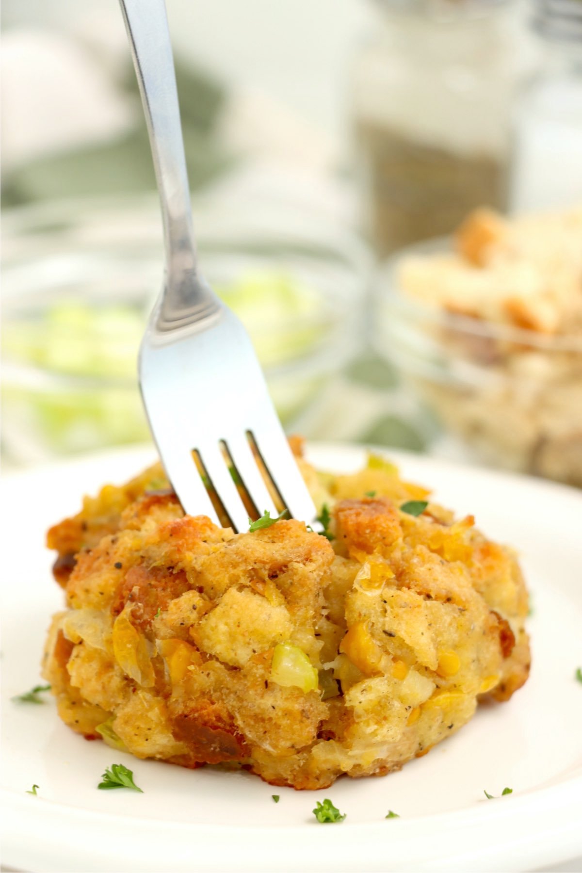 fork in stuffing ball