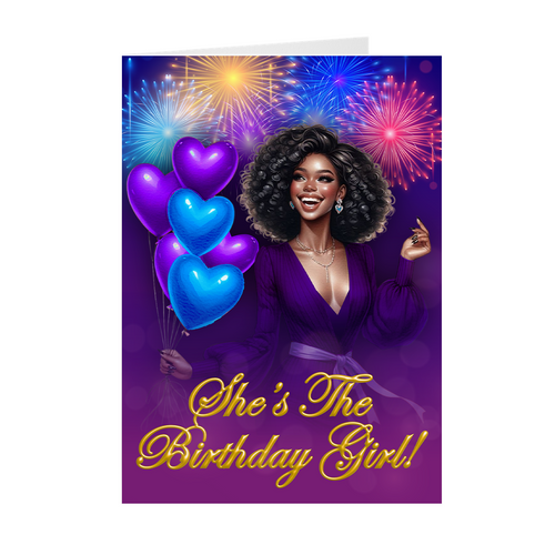 Radiant Smile - Black Woman - African American Birthday Cards Front