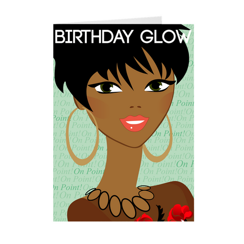 Smile Bright - Birthday Glow - African American Greeting Card Front