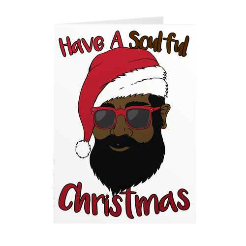 Have A Soulful Christmas - Black Holiday Greeting Cards Front 