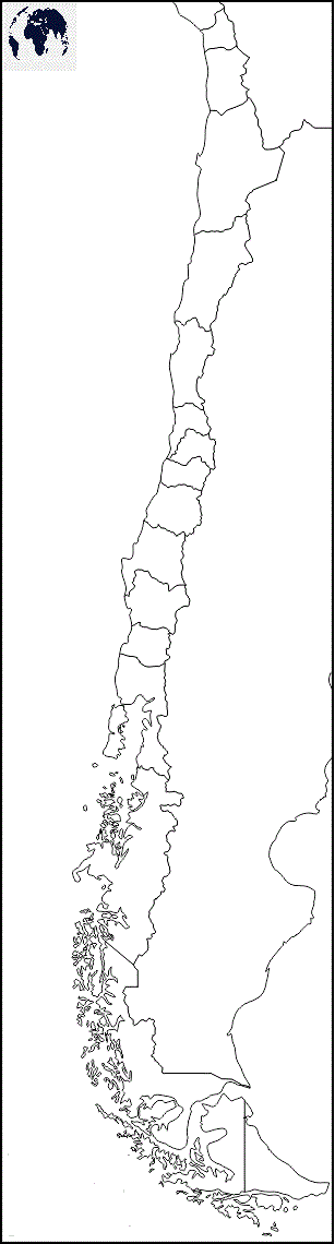 Map of Chile for Practice Worksheet