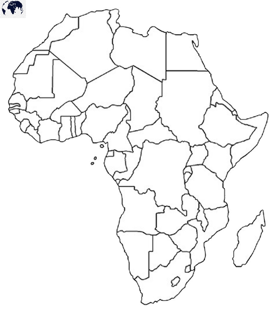 Map of Africa for Practice Worksheet