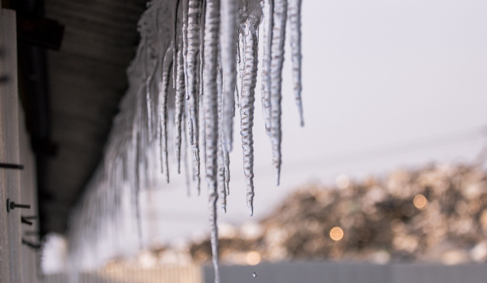 icicles hanging from the eaves