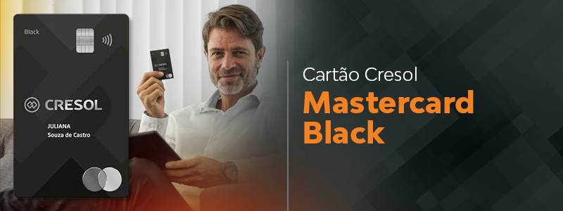 Banner cartão de crédito e débito Cresol Mastercard Black