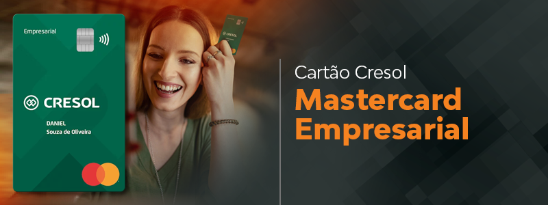 Banner cartão de crédito e débito Cresol Mastercard Empresarial