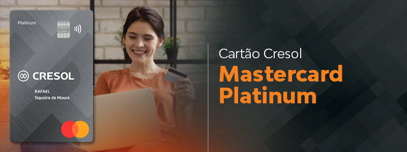 Banner cartão de crédito e débito Cresol Mastercard Platinum