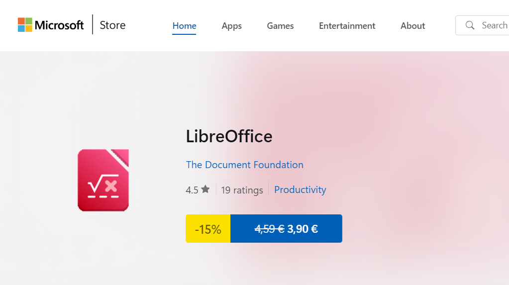 LibreOffice in Microsoft Store