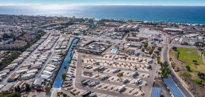 Aerial shot of resort