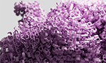 Image of a work of art made up of several lilac letters in a formation that looks like a cloud, generated by Google DeepMind