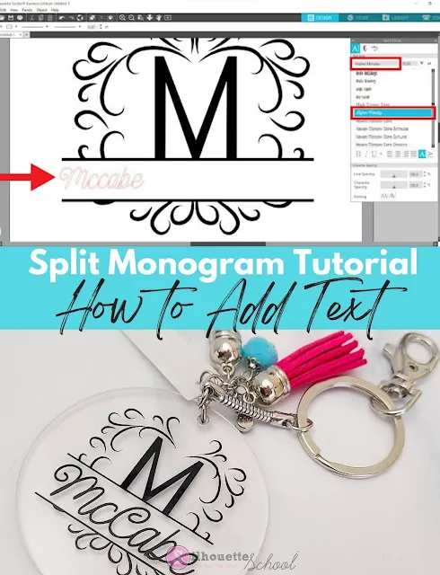 silhouette 101, silhouette america blog, monograms, split monograms, speciality fonts