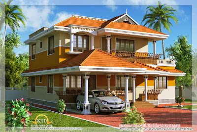 Kerala Style Duplex House Architecture - 177 Square Meter (1900 Sq. Ft) - December 2011