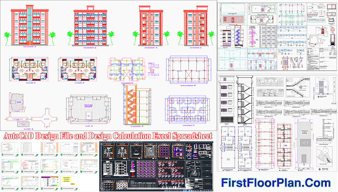 Architect and Civil Engineering AutoCAD Plans and Design file and Design Calculation Excel Spreadsheet