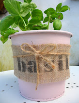 pink basil pot