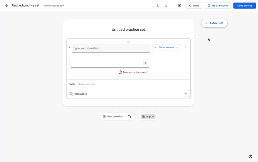 Convert Google Forms into practice sets in Google Classroom