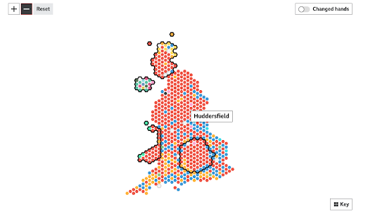 2024 UK Election cartogram map