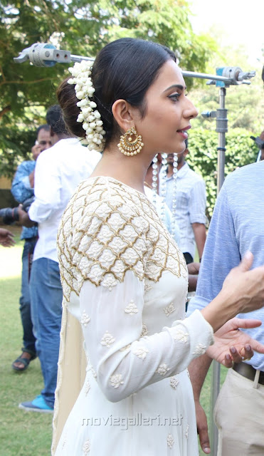 Rakul Preet Singh Image In Cream Colour Long Dress