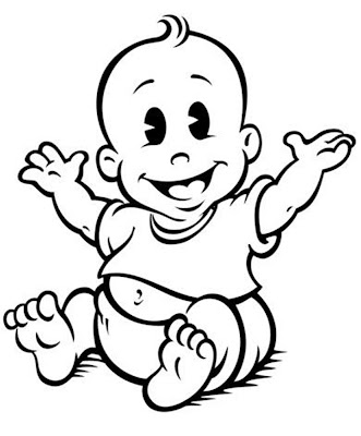 Baby clipart black and white