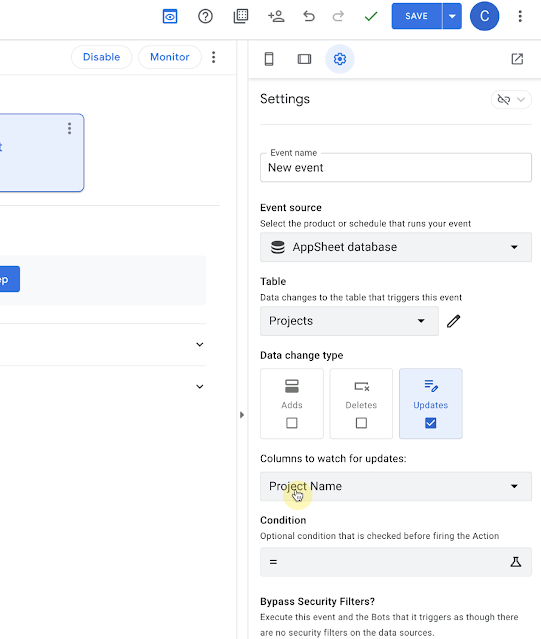 New automation event for AppSheet databases