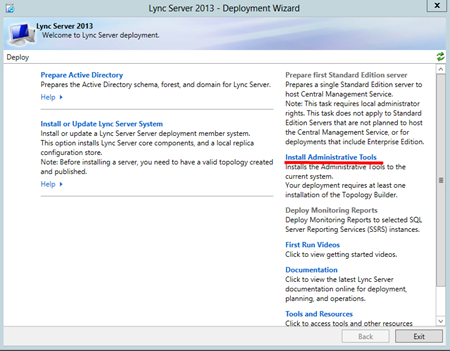 Deployment Wizard - Install Admin Tools