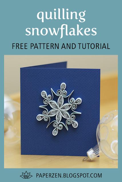 quilling snowflake pattern template card