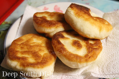 A Deep South fry bread, called Galettes, made from simply flour and whole milk, shaped into biscuits and fried in a skillet. Serve with butter, jam, jelly, preserves, honey or cane syrup.