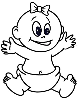 Baby clipart black and white