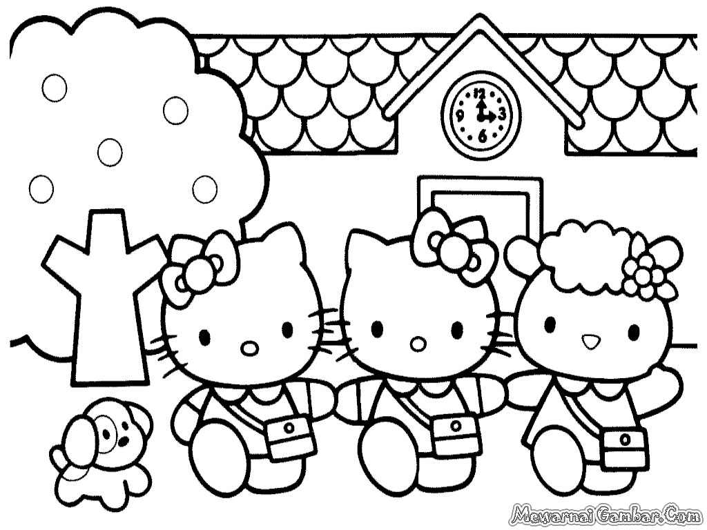 Mewarnai Gambar Hello Kitty