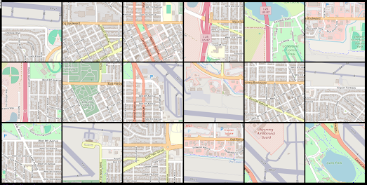 a map of Wyoming with all the map tiles mixed up