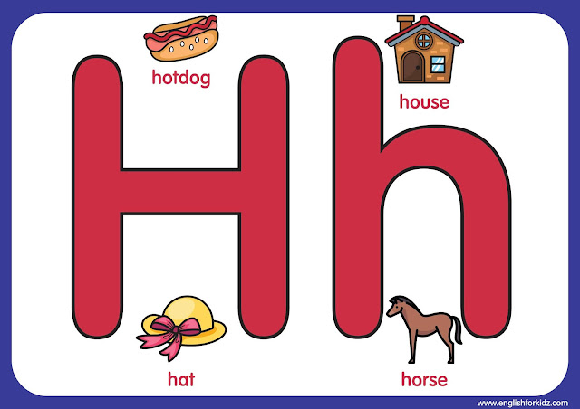 Big printable alphabet letters - letter H