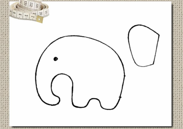 DIY free download printable sewing pattern elephant plush toy for kids