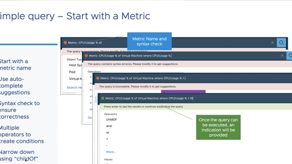 Metric based search