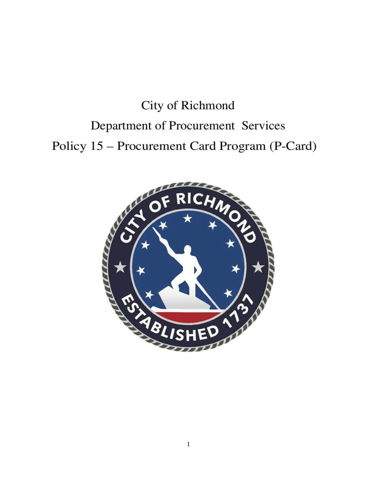 Richmond purchasing card policy