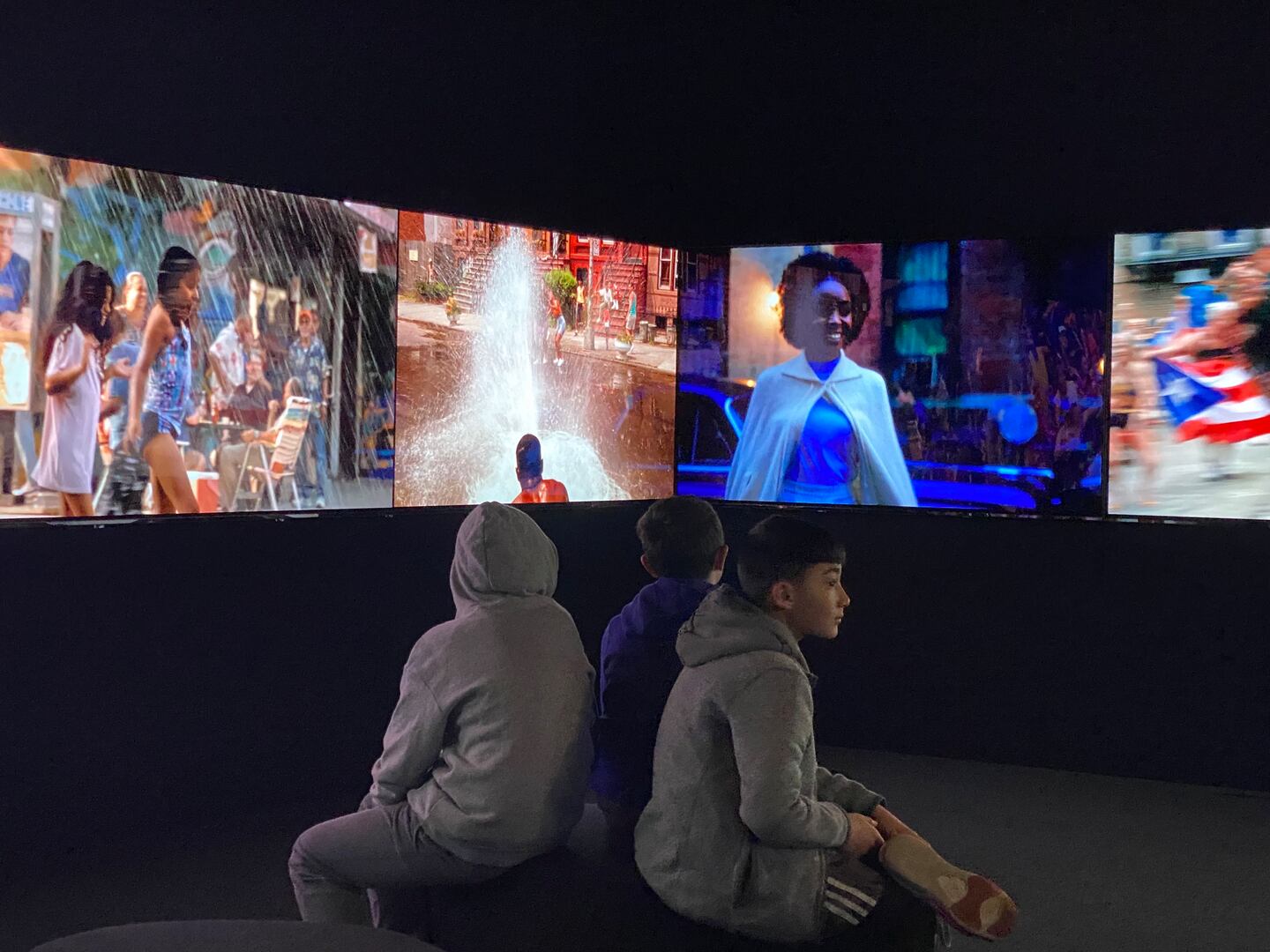 The "You Are Here" film clips exhibit at the Museum of the City of New York. 