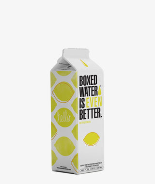 Angled shot of Lemon Boxed Water