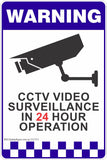 CCTV Video Surveillance In 24 Hour Operation Safety Sign