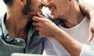 Gay Couple Kissing